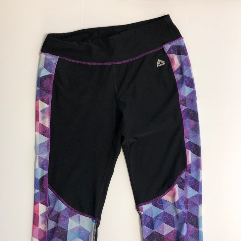 Rbx Sz M Leggings Black geometric pattern